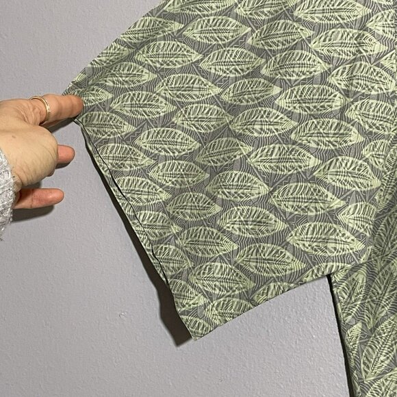 Tori Richard Hawaiian Button Shirt Men Size L Green Leaf Nature Tropical Pocket - Picture 8 of 12